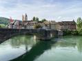Über den Rhein von Laufenburg (D) nach Laufenburg (CH). Im Bild das Schweizer Städtchen. © Marc Benedetti